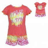 "Love and Joy" Two Piece Sleepwear Set with Matching Outfit for 18 inch Play Doll