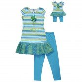 "Flower Child" Legging Set with Matching Outfit for 18 inch Play Doll