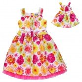 "Elegant Flowers" Occasion Dress with Matching Outfit for 18 inch Play Doll