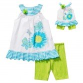 "Paradise Flowers" Legging Set with Matching Outfit for 18 inch Play Doll 