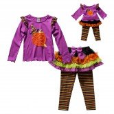 "Halloween Pumpkin" Leggings Set with Matching Outfit for 18 inch Play Doll 