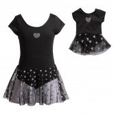 "Classic Black Hearts" Dance Set with Matching Outfit for 18 inch Play Doll 