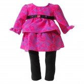 Tiered Pink Floral Doll Clothes Outfit for 18 inch Doll