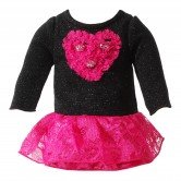 Glittery Heart Sweater Doll Clothes Outfit for 18 inch Doll