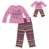 "My Little Hipster" Two Piece Pajama Sleepwear Set and Doll Outfit