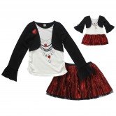 “Heart Necklace” Skirt Set with Matching Outfit for 18 inch Play Dolls