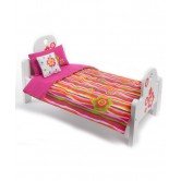 Complete Wooden Doll Bed Set for 18 inch Play Dolls