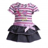 Flowers and Bows Top and Jeans Skirt Doll Clothes Outfit for 18 inch Doll