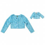 "Two Hearts" Turquoise Cropped Dancewear Coverup Jacket and Doll Outfit