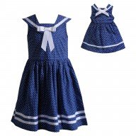 "Ships Ahoy" Fashion Dress with Matching Outfit for 18 inch Play Doll