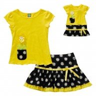 "Sweet as a Daisy" Skirt Set with Matching Outfit for 18 inch Play Doll