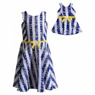 "Nautical Stripes" Fashion Dress with Matching Outfit for 18 inch Play Doll