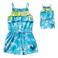 "Breezy-Blue Tie-Dye" Romper with Matching Outfit for 18 inch play Doll