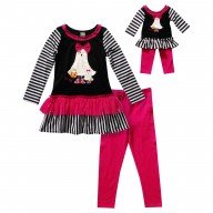 "Halloween Ghosts and Bows" Legging Set with Matching Outfit for 18 inch Play Doll 