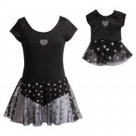 "Classic Black Hearts" Dance Set with Matching Outfit for 18 inch Play Doll 