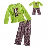 "Puppy Love" Two Piece Sleepwear Set with Matching Outfit for 18 inch Play Doll