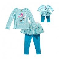 "Snowman" Skirted Legging Set with Matching Outfit for 18 inch Play Doll