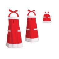 Mommie & Me - "Santa" Matching Adult and Girl Apron Set with Matching Outfit for 18 inch Play Doll - One Size