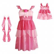 "Pink Rose" Princess Dress-Up Costume Set with Matching Outfit for 18-inch Play Doll