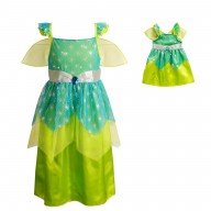 "Green Forest Fairy" Princess Dress-Up Costume Set with Matching Outfit for 18-inch Play Dolls
