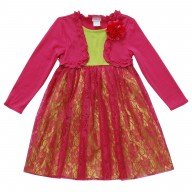  Matchbacks! "Garden Party" Long Sleeve Mock Shrug Dress - Girl Outfit Only