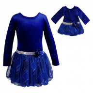 "Blue Plaid Bubble Dress" Fashion Dress with Matching Outfit for 18 inch Play Doll