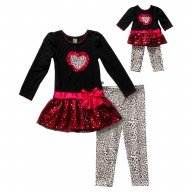 "Wild at Heart" Legging Set with Matching Outfit for 18 inch Play Doll