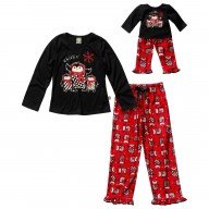 "Holiday Penguins" Two Piece Sleepwear Set with Matching Outfit for 18 inch Play Doll