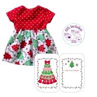 Dressy Greetings "Oh Christmas Tree" Holiday Greeting Card and 18-inch Doll Apparel Outfit Set