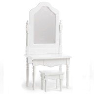Vanity and Stool Wood Furniture Set for 18 inch Dolls - White