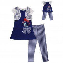 "Bouquet of Flowers" Legging Set with Matching Outfit for 18 inch Play Doll