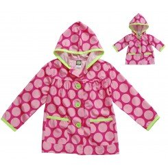 "Spring Showers" Pink Windbreaker / Rain Jacket Outerwear with Matching Outfit for 18 inch Play Doll
