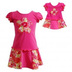 "Flower Garden" Skirt Set with Matching Outfit for 18 inch Play Doll