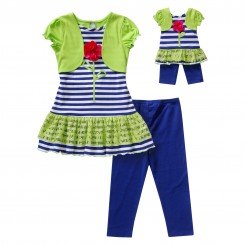"Favorite Flower" Legging Set with Matching Outfit for 18 inch Play Doll