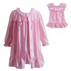 "Glamorous Dreams" Pink Nightgown with Robe and Matching Outfit for 18 inch Play Doll