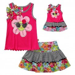 "Sunny Daisies" Skirt Set with Matching Outfit for 18 inch Play Doll