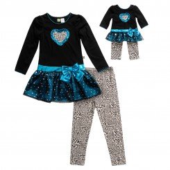 "Wild at Heart" Legging Set with Matching Outfit for 18 inch Play Doll