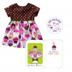Dressy Greetings "Sweet as Cupcakes!" Birthday Greeting Card and 18-inch Doll Apparel Outfit Set