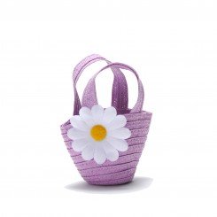 "Daisy" Lavender Straw Shoulder Bag Purse for 18 inch Play Dolls