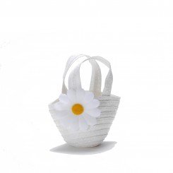 "Daisy" White Straw Shoulder Bag Purse for 18 inch Play Dolls 