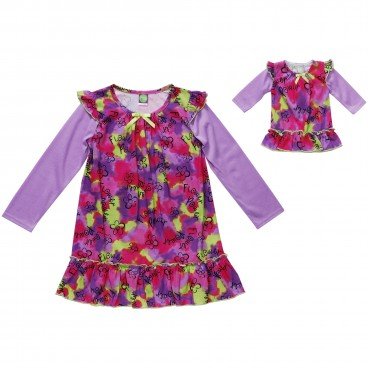 "Flower Power" Nightgown and Doll Outfit