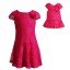 "Glistening Fuchsia Lace Dropwaist" Fashion Dress with Matching Outfit for 18 inch Play Doll