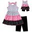 "Stripes & Polka Dots" Bike Short Legging Set with Matching Outfit for 18 inch Play Doll