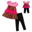 "Pink Leopard" Tiered Legging Set with Matching Outfit for 18 inch Play Doll 