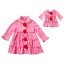 "Pink Roses" Fleece Coat Outerwear with Matching Outfit for 18 inch Play Doll