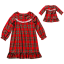 Mommie & Me - "Holiday Plaid" Nightgown with Matching Outfit for 18 inch Play Doll
