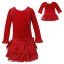 Red Velour and Lace Dropwaist Dress with Mock Shrug and Matching Outfit for 18 inch Play Doll