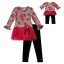 "Cheetah Floral" Long Sleeve Legging Set with Matching Outfit for 18 inch Play Doll
