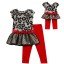 "Black and White Floral" Drop Waist Legging Set with Matching Outfit for 18 inch Play Doll