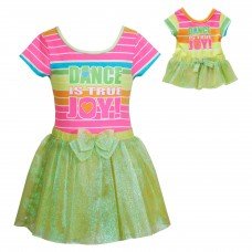 "Joyful Dancer" Two Piece Leotard and Tutu Set with Matching Outfit for 18 inch Play Doll